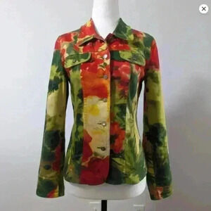 Vintage Léa Kanth Bright  Floral Denim Ensemble (Rare)